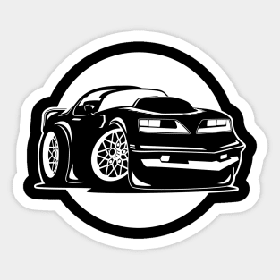 Seventies Classic Muscle Car Cartoon Sticker